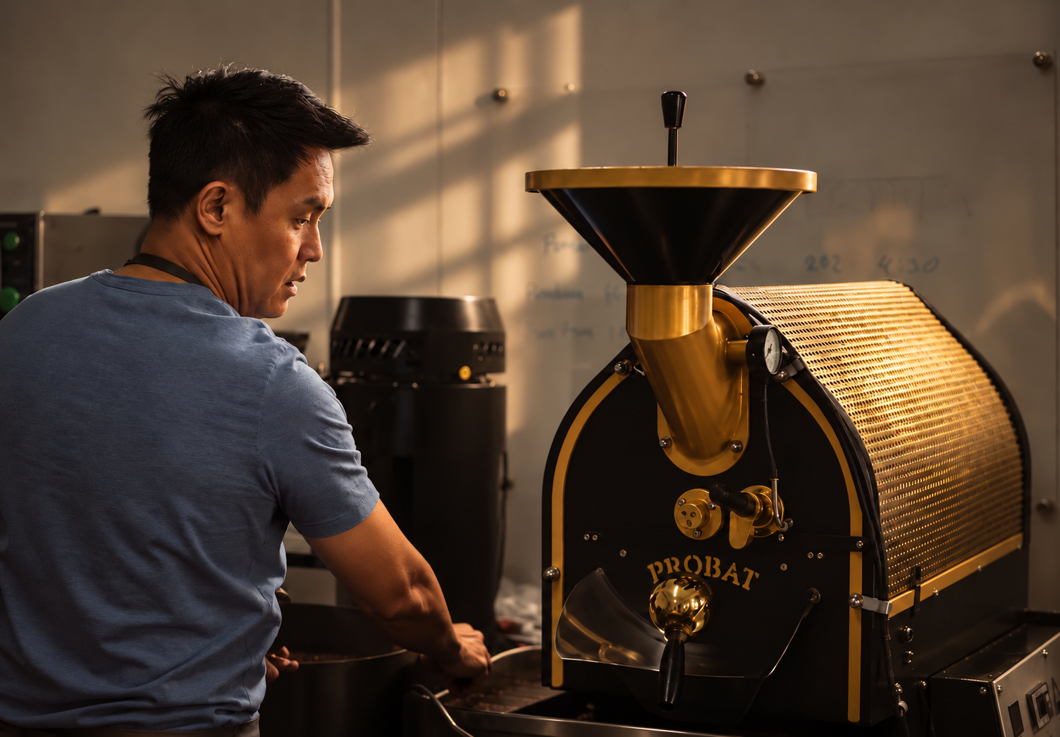 Hands-on coffee development at a Probat roaster